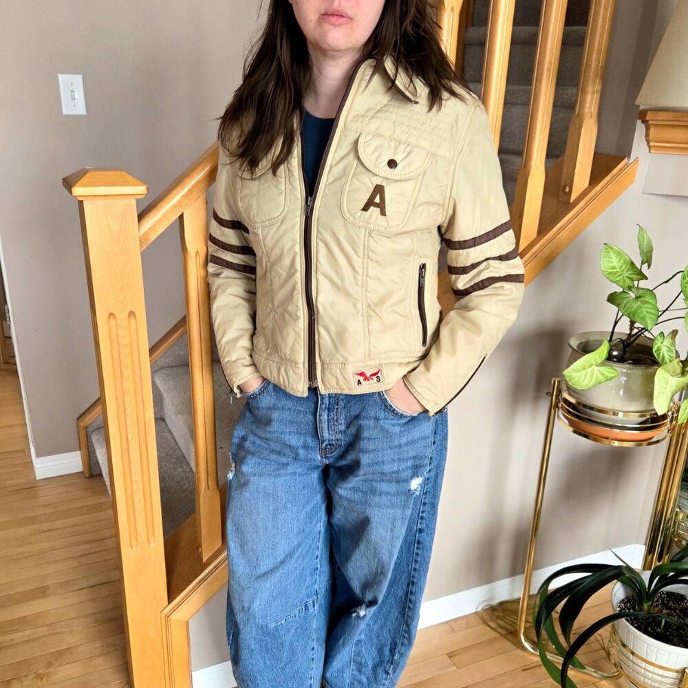 Vintage Styled by Americana 1970s-1980s beige short unisex jacket. - Picture 1 of 13